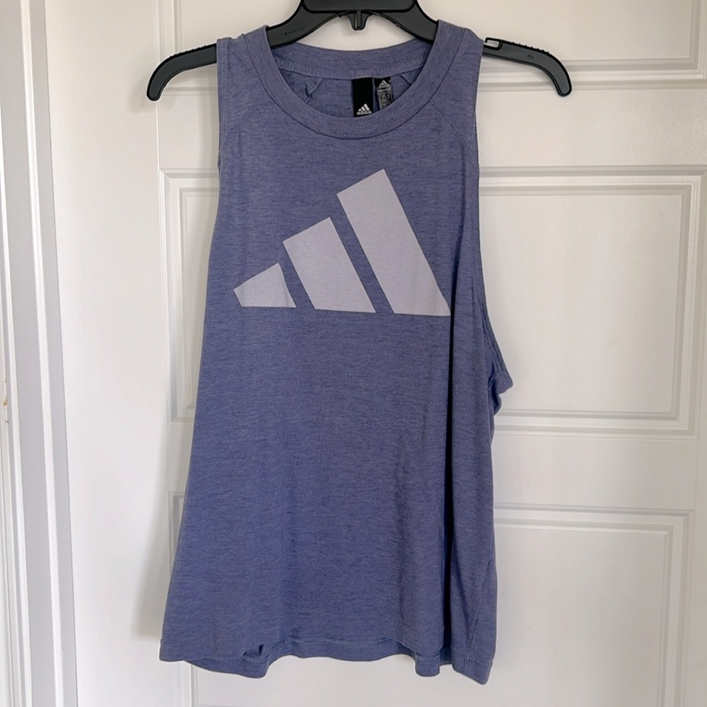 Adidas purple workout tank top size small